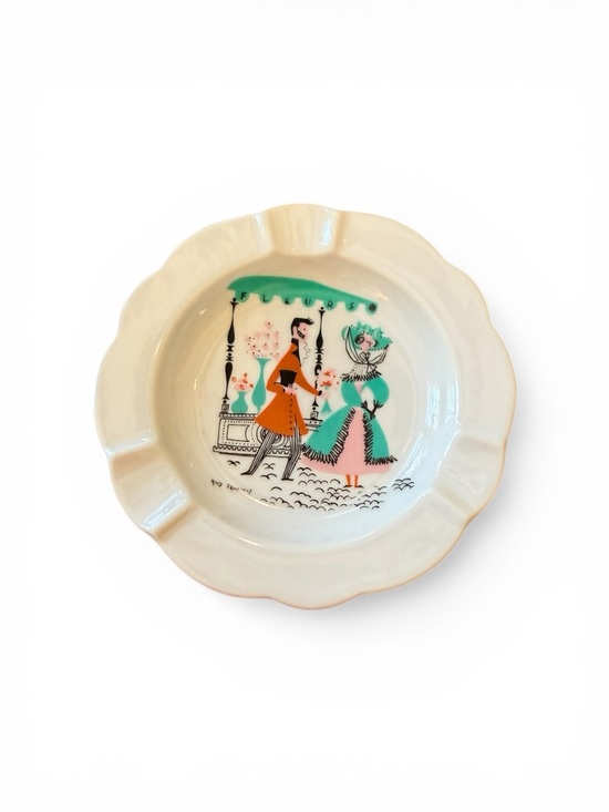 Vintage Limoges, Anchor Hocking Milk Glass & Porcelain Ashtray Bundle - Picture 4 of 16